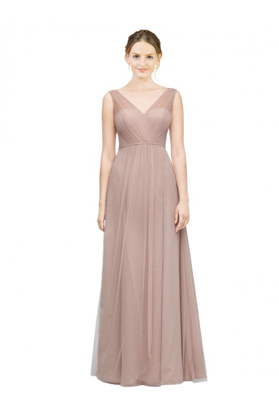 Sleeveless Blush A-Line V-Neck Bridesmaid Dress Mississauga