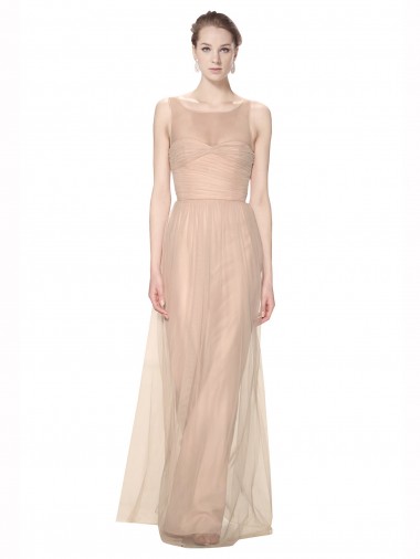 Sleeveless Blush Sheath Illusion Neck Bridesmaid Dress Mississauga