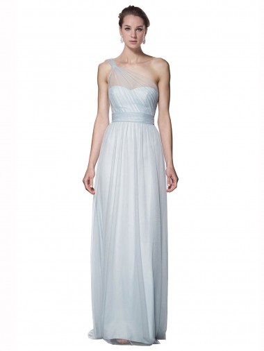 Sleeveless Mist A-Line One Shoulder Bridesmaid Dress Mississauga