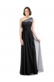 Sleeveless Black A-Line Tulle One Shoulder Bridesmaid Dress Mississauga