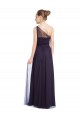 Sleeveless Black A-Line Tulle One Shoulder Bridesmaid Dress Mississauga