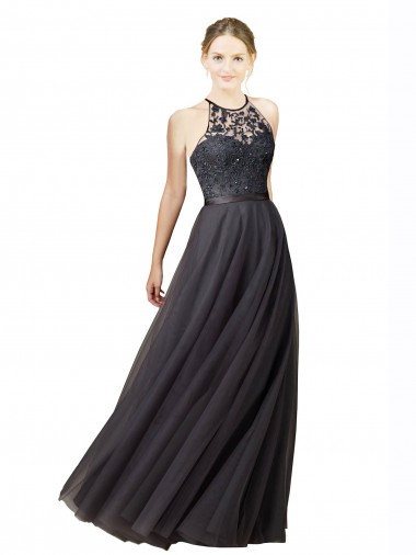 Sleeveless Slate Grey Criss Cross Back A-Line Sweetheart Bridesmaid Dress Mississauga
