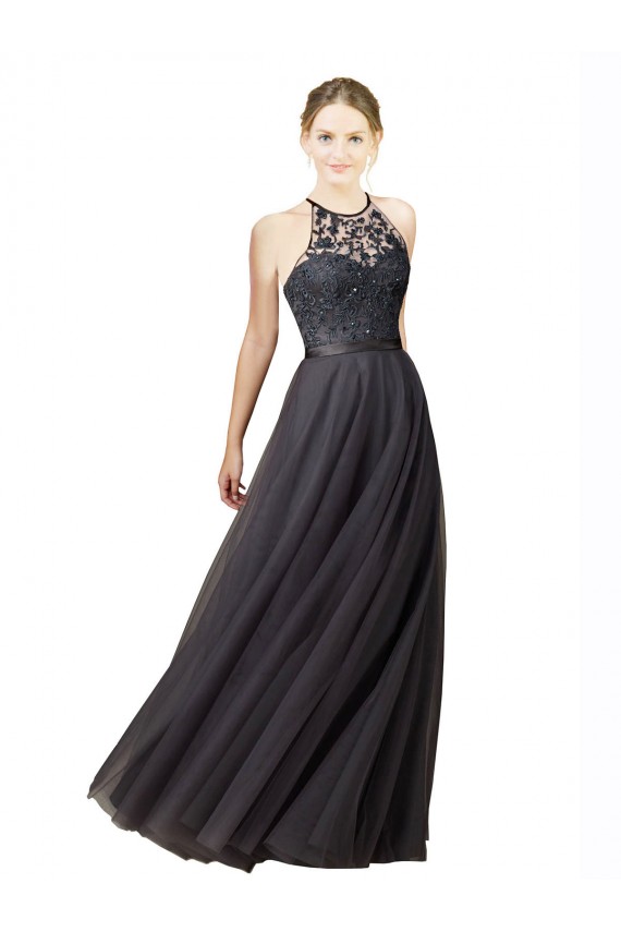 Sleeveless Slate Grey Criss Cross Back A-Line Sweetheart Bridesmaid Dress Mississauga