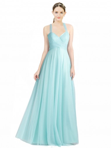 Sleeveless Mint Green Open Back A-Line Spaghetti Straps Bridesmaid Dress Mississauga