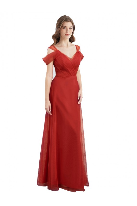 Cold Shoulder Red Low Back A-Line Sweetheart Formal Dress / Bridesmaid Dress Mississauga