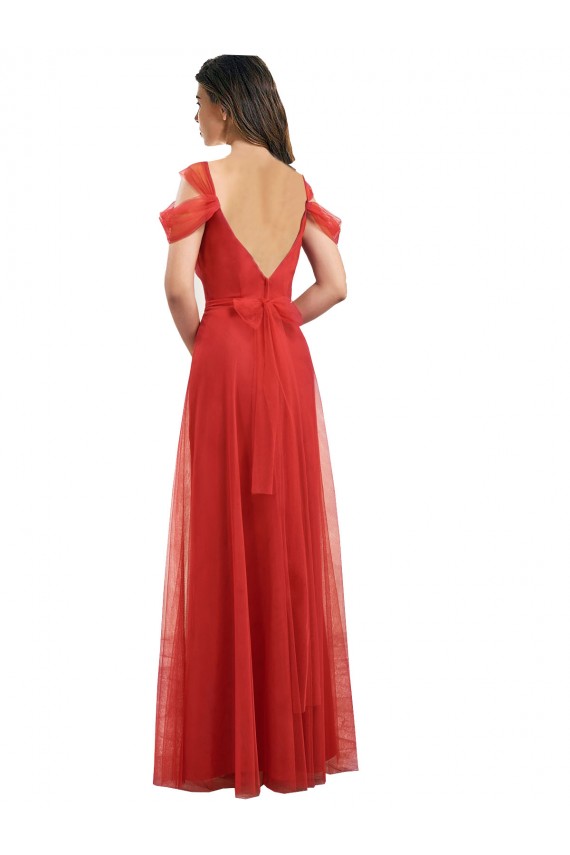 Cold Shoulder Red Low Back A-Line Sweetheart Formal Dress / Bridesmaid Dress Mississauga