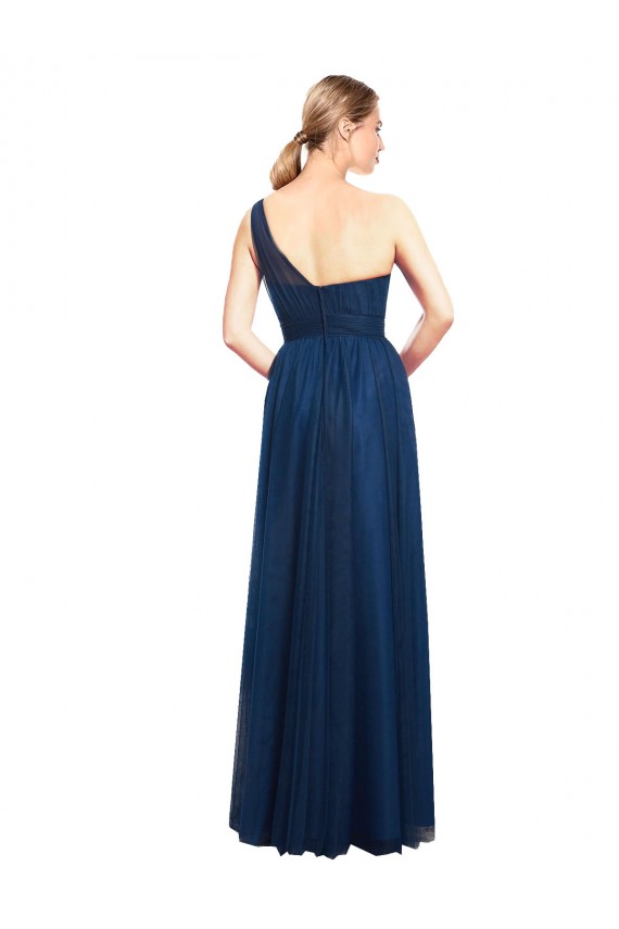 Sleeveless Black A-Line One Shoulder Bridesmaid Dress / Evening Dress Mississauga