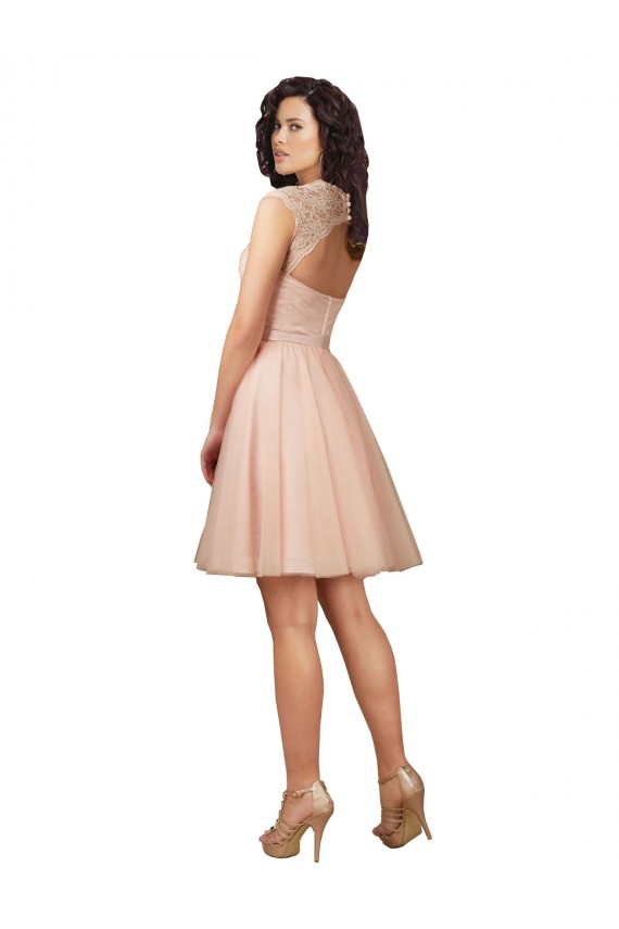 Cap Sleeves Keyhole Back A-Line Sweetheart Bridesmaid Dress Mississauga