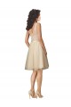 Sleeveless Champagne V-Back A-Line Tulle & Lace V-Neck Bridesmaid Dress Mississauga