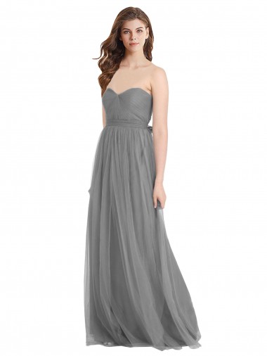 Sleeveless Slate Grey A-Line Sweetheart Bridesmaid Gown Mississauga