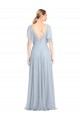 Flutter Sleeves Light Sky Blue V-Back A-Line Spaghetti Straps Bridesmaid Dress / Evening Dress Mississauga