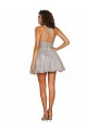 Sleeveless Silver Criss Cross Open Back A-Line Halter Neck Bridesmaid Dress Mississauga