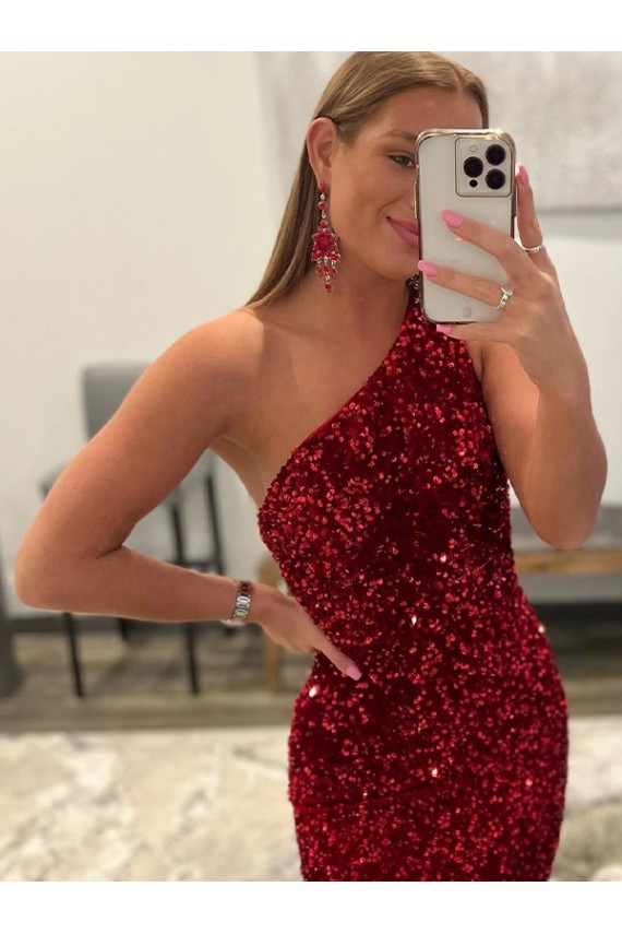 Sleeveless Pink Sheath One Shoulder Prom Dress Mississauga