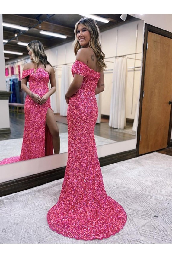 Sleeveless Fuchsia Sheath One Shoulder Evening Gown Mississauga