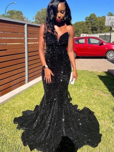 Sleeveless Black Mermaid Sweetheart Prom Dress Mississauga