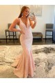 Sleeveless Shown Color Sheath V-Neck Evening Dress Mississauga