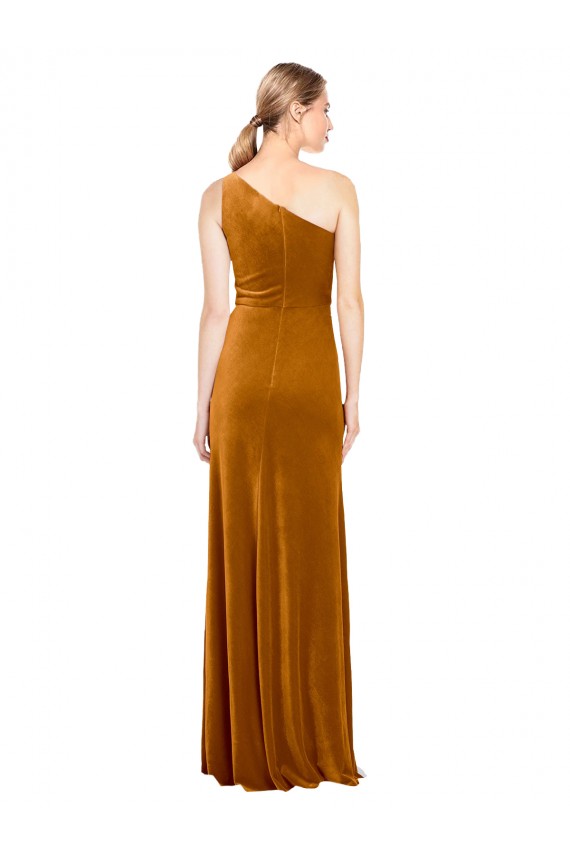 Sleeveless Gold A-Line One Shoulder Formal Evening Gown / Prom Dress / Bridesmaid Dress Mississauga