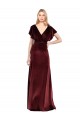 Flutter Sleeves Burgundy Open Back A-Line V-Neck Prom Dress / Bridesmaid Dress Mississauga