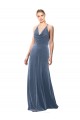Sleeveless Dusty Blue Keyhole Back A-Line Spaghetti Straps Prom Dress / Bridesmaid Dress Mississauga