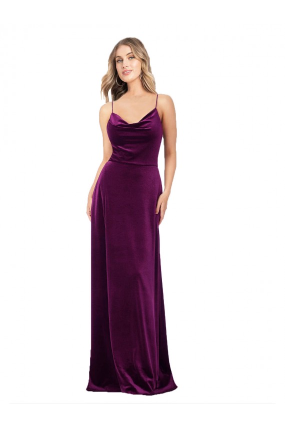 Sleeveless Grape Criss Cross Back A-Line Scoop Neck Formal Evening Gown / Prom Dress / Bridesmaid Dress Mississauga