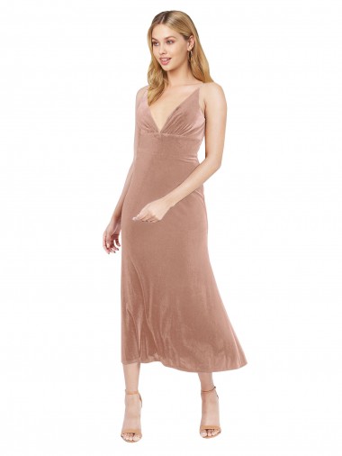 Sleeveless Pink V-Back A-Line V-Neck Prom Dress / Bridesmaid Dress Mississauga