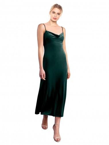 Sleeveless Dark Green Low Back A-Line Spaghetti Straps Prom Dress / Bridesmaid Dress Mississauga