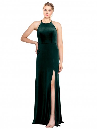 Sleeveless Dark Green Keyhole Back A-Line Spaghetti Straps Prom Dress / Bridesmaid Dress Mississauga