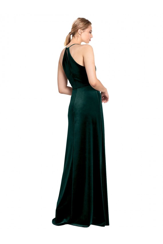 Sleeveless Dark Green Keyhole Back A-Line Spaghetti Straps Prom Dress / Bridesmaid Dress Mississauga