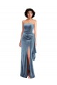 Sleeveless Dusty Blue Low Back Sheath Strapless Formal Evening Gown / Prom Dress / Bridesmaid Dress Mississauga