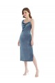 Sleeveless Dusty Blue Sheath One Shoulder Semi Formal Evening Dress / Prom Dress / Bridesmaid Dress Mississauga