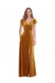 Cap Sleeves Gold Sheath V-Neck Formal Evening Gown / Prom Dress / Bridesmaid Dress Mississauga