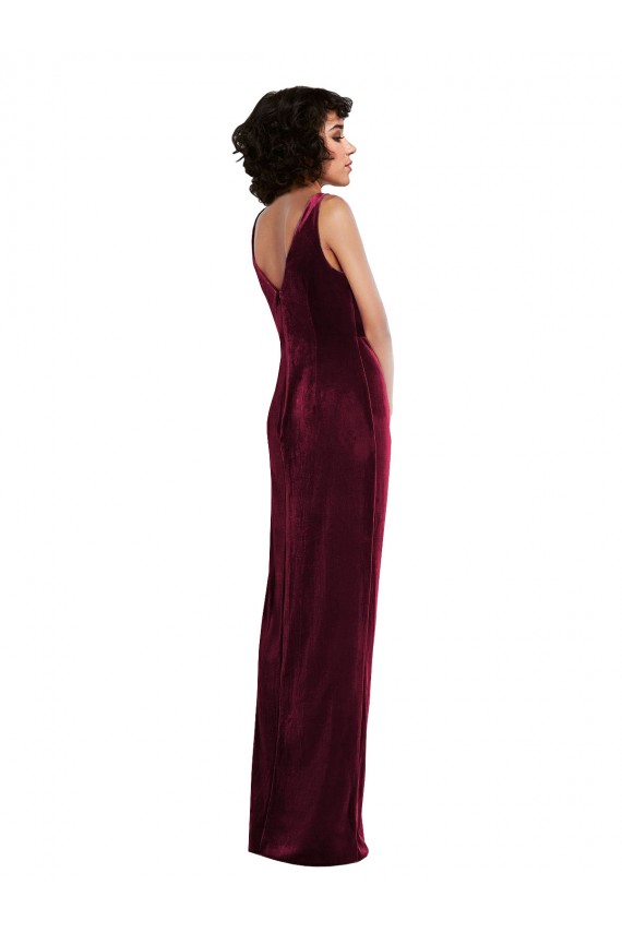 Sleeveless Burgundy Sheath V-Neck Semi Formal Evening Dress / Prom Dress / Bridesmaid Dress Mississauga