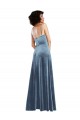 Sleeveless Dusty Blue Criss Cross Open Back Sheath Cowl Neck Semi Formal Evening Dress / Prom Dress / Bridesmaid Dress Mississauga