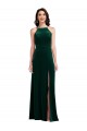 Sleeveless Dark Green A-Line Halter Neck Semi Formal Evening Dress / Prom Dress / Bridesmaid Dress Mississauga