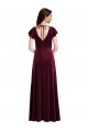 Flutter Sleeves Burgundy A-Line V-Neck Semi Formal Evening Dress / Prom Dress / Bridesmaid Dress Mississauga