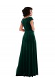 Cap Sleeves Dark Green A-Line Cowl Neck Black Tie Evening Gown / Prom Dress / Bridesmaid Dress Mississauga
