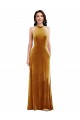 Sleeveless Gold Keyhole Back Trumpet Halter Neck Semi Formal Evening Dress / Prom Dress / Bridesmaid Dress Mississauga