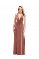 Sleeveless Cinnamon Rose Criss Cross Open Back A-Line V-Neck Bridesmaid Dress / Evening Dress Mississauga