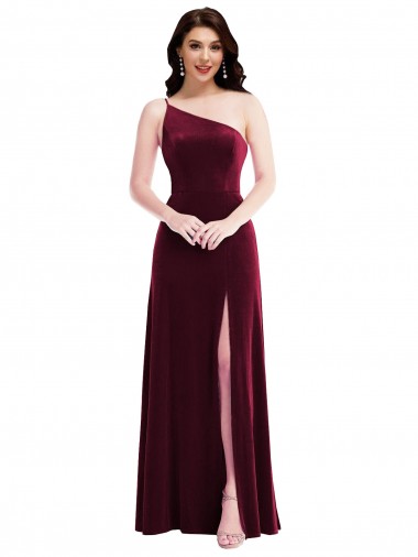 Sleeveless Burgundy Trumpet One Shoulder Black Tie Evening Dress / Prom Dress / Bridesmaid Dress Mississauga