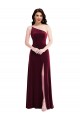 Sleeveless Burgundy Trumpet One Shoulder Black Tie Evening Dress / Prom Dress / Bridesmaid Dress Mississauga