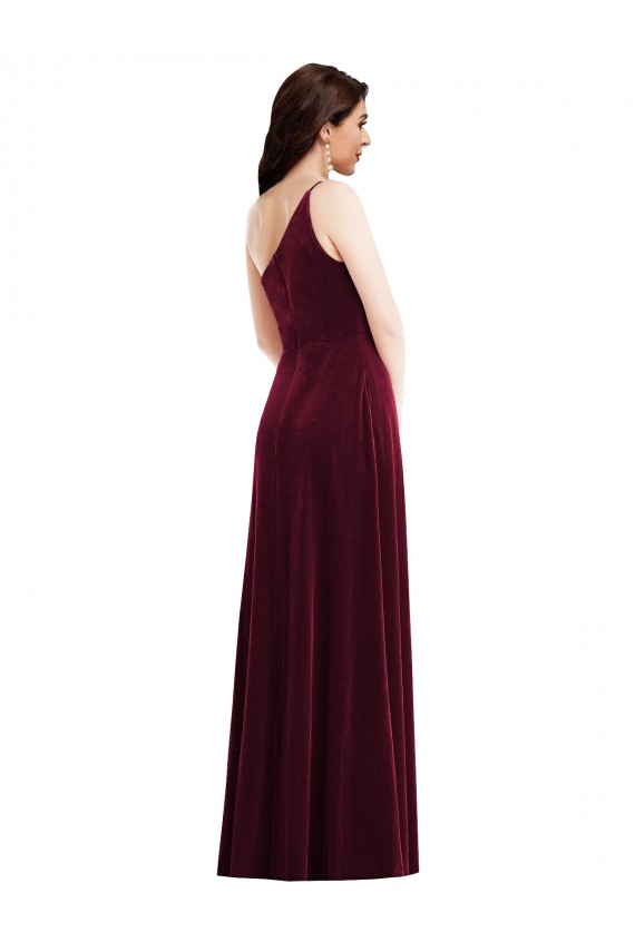 Sleeveless Burgundy Trumpet One Shoulder Black Tie Evening Dress / Prom Dress / Bridesmaid Dress Mississauga