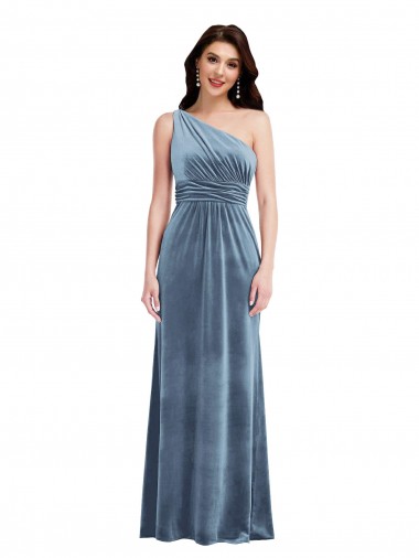 Sleeveless Dusty Blue A-Line Off the Shoulder Bridesmaid Dress / Evening Dress Mississauga