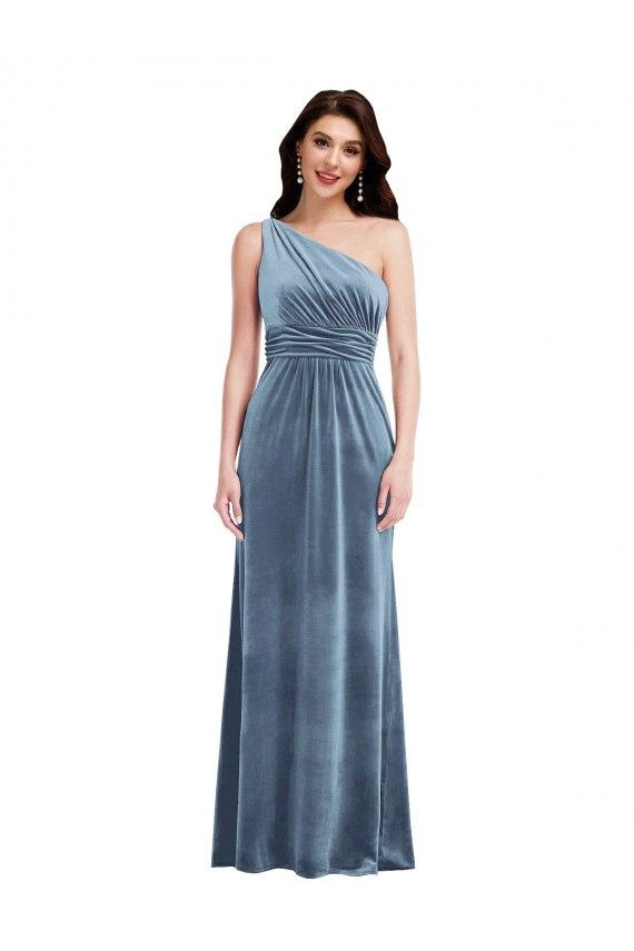 Sleeveless Dusty Blue A-Line Off the Shoulder Bridesmaid Dress / Evening Dress Mississauga