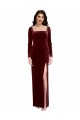 Long Sleeves Burgundy Low Back A-Line Spaghetti Straps Prom Dress / Bridesmaid Dress Mississauga