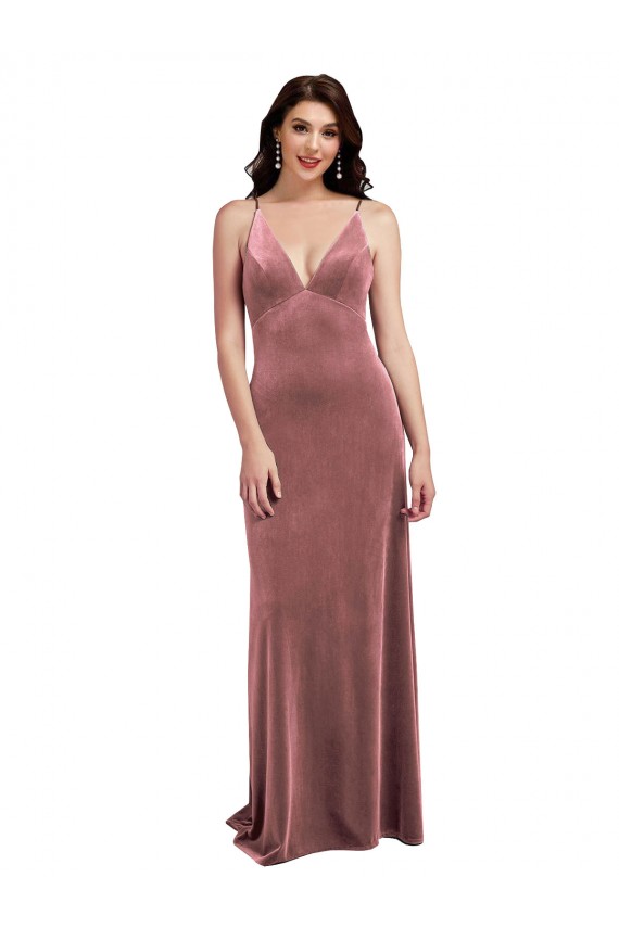 Sleeveless Cinnamon Rose Low Back A-Line V-Neck Formal Evening Gown / Prom Dress / Bridesmaid Dress Mississauga