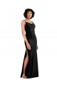 Sleeveless Black Low Back Column Cowl Neck Black Tie Evening Gown / Prom Dress / Bridesmaid Dress Mississauga