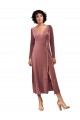 Long Sleeves Cinnamon Rose A-Line V-Neck Black Tie Prom Dress / Bridesmaid Dress Mississauga