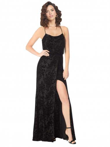Sleeveless Black Criss Cross Back A-Line Spaghetti Straps Bridesmaid Dress Mississauga