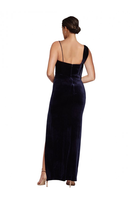 Sleeveless Dark Navy Low Back Sheath Spaghetti Straps Formal Evening Gown / Prom Dress / Bridesmaid Dress Mississauga