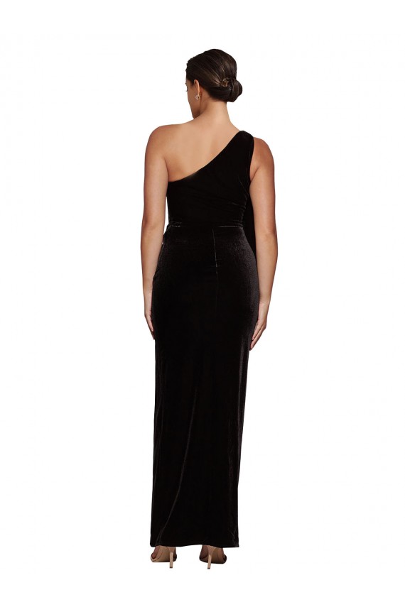 Sleeveless Black Sheath One Shoulder Formal Evening Gown / Prom Dress / Bridesmaid Dress Mississauga